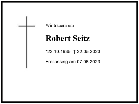 Traueranzeige von Robert Seitz von Berchtesgaden