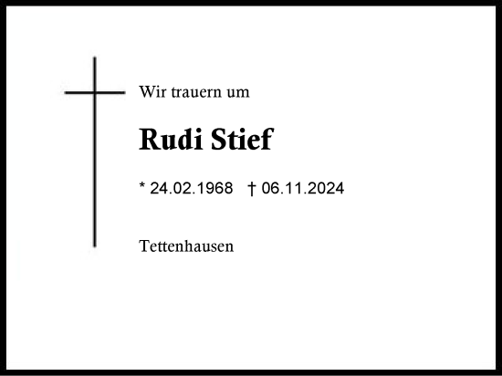 Traueranzeige von Rudi Stief von Traunstein