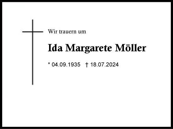 Traueranzeige von Ida Margarete Möller von Region Chiemgau