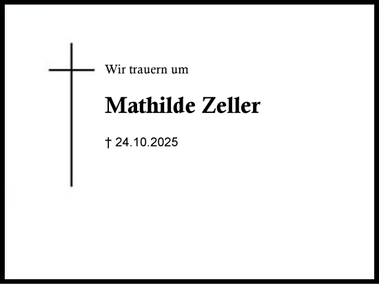 Traueranzeige von Mathilde Zeller von Region Berchtesgadener Land