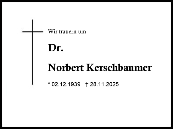 Traueranzeige von Norbert Kerschbaumer von Region Chiemgau