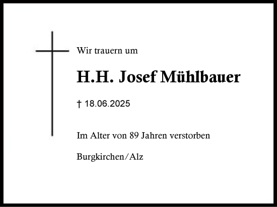 Traueranzeige von Josef Mühlbauer von Region Berchtesgadener Land